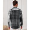 Alimens & Gentle Men’s Flannel Shirt Long Sleeve Plaid Button Down Shirts Casual Work Soft Tops Family Gathering with Pocket(White Black Plaid)