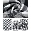 Alimens & Gentle Men’s Flannel Shirt Long Sleeve Plaid Button Down Shirts Casual Work Soft Tops Family Gathering with Pocket(White Black Plaid)