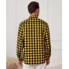 Alimens & Gentle Men’s Flannel Shirt Long Sleeve Plaid Button Down Shirts Casual Work Soft Tops Family Gathering with Pocket(Yellow Black Plaid)