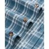 Alimens & Gentle Men’s Flannel Shirt Long Sleeve Plaid Button Down Shirts Jacket Casual Work Outdoor Camp with Pockets(Blue White Plaid)