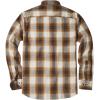 Alimens & Gentle Men’s Flannel Shirt Long Sleeve Plaid Button Down Shirts Jacket Casual Work Outdoor Camp with Pockets(Brown White Plaid)
