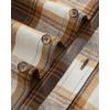 Alimens & Gentle Men’s Flannel Shirt Long Sleeve Plaid Button Down Shirts Jacket Casual Work Outdoor Camp with Pockets(Brown White Plaid)