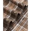 Alimens & Gentle Men’s Flannel Shirt Long Sleeve Plaid Button Down Shirts Jacket Casual Work Outdoor Camp with Pockets(Dark Brown Plaid)