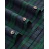 Alimens & Gentle Men’s Flannel Shirt Long Sleeve Plaid Button Down Shirts Jacket Casual Work Outdoor Camp with Pockets(Green Black Plaid)
