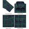 Alimens & Gentle Men’s Flannel Shirt Long Sleeve Plaid Button Down Shirts Jacket Casual Work Outdoor Camp with Pockets(Green Black Plaid)
