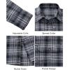 Alimens & Gentle Men’s Flannel Shirt Long Sleeve Plaid Button Down Shirts Jacket Casual Work Outdoor Camp with Pockets(Grey White Plaid)