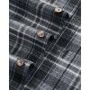 Alimens & Gentle Men’s Flannel Shirt Long Sleeve Plaid Button Down Shirts Jacket Casual Work Outdoor Camp with Pockets(Grey White Plaid)