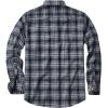 Alimens & Gentle Men’s Flannel Shirt Long Sleeve Plaid Button Down Shirts Jacket Casual Work Outdoor Camp with Pockets(Grey White Plaid)