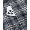 Alimens & Gentle Men’s Flannel Shirt Long Sleeve Plaid Button Down Shirts Jacket Casual Work Outdoor Camp with Pockets(Grey White Plaid)