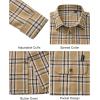 Alimens & Gentle Men’s Flannel Shirt Long Sleeve Plaid Button Down Shirts Jacket Casual Work Outdoor Camp with Pockets(Khaki Black Plaid)