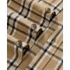 Alimens & Gentle Men’s Flannel Shirt Long Sleeve Plaid Button Down Shirts Jacket Casual Work Outdoor Camp with Pockets(Khaki Black Plaid)