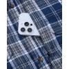 Alimens & Gentle Men’s Flannel Shirt Long Sleeve Plaid Button Down Shirts Jacket Casual Work Outdoor Camp with Pockets(Navy White Plaid)