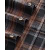 Alimens & Gentle Men’s Flannel Shirt Long Sleeve Plaid Button Down Shirts Jacket Casual Work Outdoor Camp with Pockets(Orange Black Plaid)