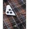 Alimens & Gentle Men’s Flannel Shirt Long Sleeve Plaid Button Down Shirts Jacket Casual Work Outdoor Camp with Pockets(Orange Black Plaid)