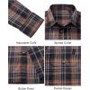Alimens & Gentle Men’s Flannel Shirt Long Sleeve Plaid Button Down Shirts Jacket Casual Work Outdoor Camp with Pockets(Orange Black Plaid)