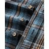 Alimens & Gentle Men’s Flannel Shirt Long Sleeve Plaid Button Down Shirts Jacket Casual Work Outdoor Camp with Pockets(Orange Blue Plaid)