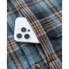 Alimens & Gentle Men’s Flannel Shirt Long Sleeve Plaid Button Down Shirts Jacket Casual Work Outdoor Camp with Pockets(Orange Blue Plaid)