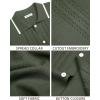 Alimens & Gentle Mens Knit Shirt Short Sleeve Button Down Shirt Textured Casual Summer Beach Polo Shirts(Army Green)