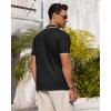 Alimens & Gentle Mens Knit Shirt Short Sleeve Button Down Shirt Textured Casual Summer Beach Polo Shirts(Black)