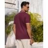 Alimens & Gentle Mens Knit Shirt Short Sleeve Button Down Shirt Textured Casual Summer Beach Polo Shirts(Burgundy)