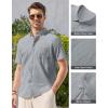 Alimens & Gentle Mens Linen Shirt Short Sleeve Casual Cotton Button Down Shirts Collared Summer Shirts(Lividity)