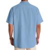 Alimens & Gentle Mens Linen Shirts Cotton Hawaiian Shirts Short Sleeve Button Down Shirts Casual Summer Beach Tops(Blue Heaven)