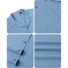Alimens & Gentle Mens Linen Shirts Cotton Hawaiian Shirts Short Sleeve Button Down Shirts Casual Summer Beach Tops(Blue Heaven)