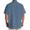 Alimens & Gentle Mens Linen Shirts Cotton Hawaiian Shirts Short Sleeve Button Down Shirts Casual Summer Beach Tops(Blue Wing Teal)