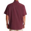 Alimens & Gentle Mens Linen Shirts Cotton Hawaiian Shirts Short Sleeve Button Down Shirts Casual Summer Beach Tops(Burgundy)