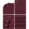 Alimens & Gentle Mens Linen Shirts Cotton Hawaiian Shirts Short Sleeve Button Down Shirts Casual Summer Beach Tops(Burgundy)