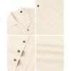 Alimens & Gentle Mens Linen Shirts Cotton Hawaiian Shirts Short Sleeve Button Down Shirts Casual Summer Beach Tops(Cloud Cream)