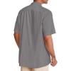 Alimens & Gentle Mens Linen Shirts Cotton Hawaiian Shirts Short Sleeve Button Down Shirts Casual Summer Beach Tops(Cool Grey)