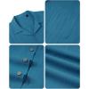 Alimens & Gentle Mens Linen Shirts Cotton Hawaiian Shirts Short Sleeve Button Down Shirts Casual Summer Beach Tops(Horizon Blue)