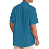 Alimens & Gentle Mens Linen Shirts Cotton Hawaiian Shirts Short Sleeve Button Down Shirts Casual Summer Beach Tops(Horizon Blue)