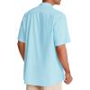 Alimens & Gentle Mens Linen Shirts Cotton Hawaiian Shirts Short Sleeve Button Down Shirts Casual Summer Beach Tops(Island Blue)