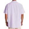 Alimens & Gentle Mens Linen Shirts Cotton Hawaiian Shirts Short Sleeve Button Down Shirts Casual Summer Beach Tops(Lilac)