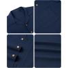 Alimens & Gentle Mens Linen Shirts Cotton Hawaiian Shirts Short Sleeve Button Down Shirts Casual Summer Beach Tops(Navy Blue)
