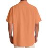 Alimens & Gentle Mens Linen Shirts Cotton Hawaiian Shirts Short Sleeve Button Down Shirts Casual Summer Beach Tops(Persimmon Orange)