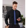 Alimens & Gentle Men’s Long Sleeve Shirts Casual Plaid Button Down Shirts for Men Dress Shirt(Black)
