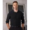 Alimens & Gentle Men’s Long Sleeve Shirts Casual Plaid Button Down Shirts for Men Dress Shirt(Black)