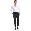 Alimens & Gentle Men’s Muscle Fit Dress Shirts Stretch Slim Fit Long Sleeve Button Down Shirts Business Formal Dress Shirts(All White)