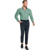Alimens & Gentle Men’s Muscle Fit Dress Shirts Stretch Slim Fit Long Sleeve Button Down Shirts Business Formal Dress Shirts(Aqua Green)