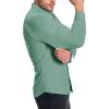 Alimens & Gentle Men’s Muscle Fit Dress Shirts Stretch Slim Fit Long Sleeve Button Down Shirts Business Formal Dress Shirts(Aqua Green)