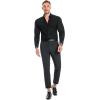 Alimens & Gentle Men’s Muscle Fit Dress Shirts Stretch Slim Fit Long Sleeve Button Down Shirts Business Formal Dress Shirts(Black)
