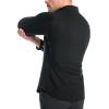 Alimens & Gentle Men’s Muscle Fit Dress Shirts Stretch Slim Fit Long Sleeve Button Down Shirts Business Formal Dress Shirts(Black)