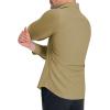 Alimens & Gentle Men’s Muscle Fit Dress Shirts Stretch Slim Fit Long Sleeve Button Down Shirts Business Formal Dress Shirts(Khaki)
