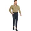 Alimens & Gentle Men’s Muscle Fit Dress Shirts Stretch Slim Fit Long Sleeve Button Down Shirts Business Formal Dress Shirts(Khaki)