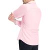 Alimens & Gentle Men’s Muscle Fit Dress Shirts Stretch Slim Fit Long Sleeve Button Down Shirts Business Formal Dress Shirts(Pink)