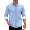 Alimens & Gentle Men’s Oxford Shirt Long Sleeve Button Down Shirt Casual Stretch Dress Shirt with Pocket