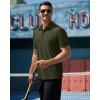Alimens & Gentle Mens Polo Shirt Stretch Short Sleeve Dry Fit Golf Shirts Moisture Wicking Breathable Tops Daily Tennis Sport(Army Green)